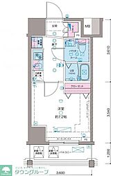 ガリシア新宿North2 1Kの間取図画像