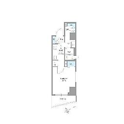 カスタリア銀座2 1Kの間取図画像