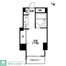 メゾン・ド・ヴィレ麻布台 1Kの間取図画像