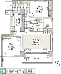 S.CLASSE松濤 2LDKの間取図画像