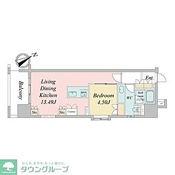 ニューシティアパートメンツトゴシ 1LDKの間取図画像