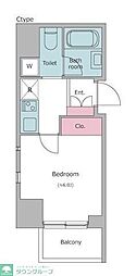 レジディア文京本郷2 1Kの間取図画像