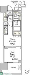 パークヴィラ恵比寿 1DKの間取図画像