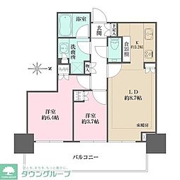 大崎ステーションレジデンス 2LDKの間取図画像