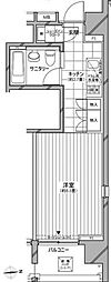 カスタリア麻布十番七面坂 ワンルームの間取図画像