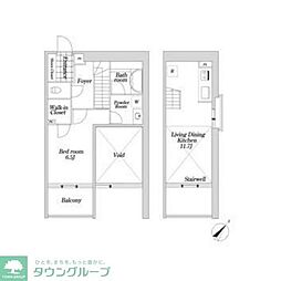 KDX大伝馬レジデンス 1LDKの間取図画像