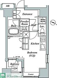 CasaSplendido一番町 ワンルームの間取図画像