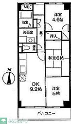 ピトレスク弥生 3DKの間取図画像