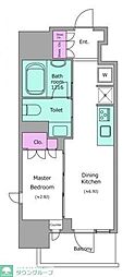 クロスレジデンス神田神保町 1DKの間取図画像