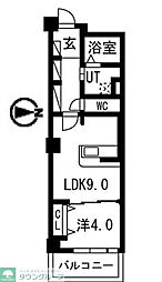 アクティ目黒駅前1号棟 1LDKの間取図画像