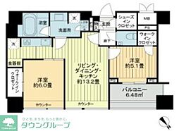 グランスイート麻布台ヒルトップタワー 2LDKの間取図画像