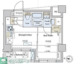 Cedar Plaza目黒本町 1DKの間取図画像