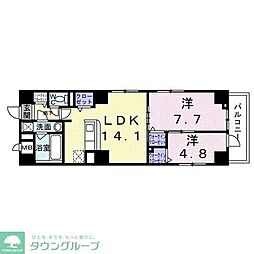 アミュレット本郷 2LDKの間取図画像