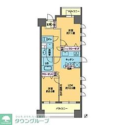 ParkCube日本橋水天宮 2LDKの間取図画像