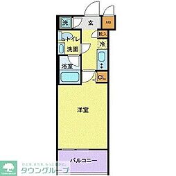 RESIDIA大森 1Kの間取図画像