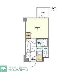 グランカーサ清澄白河 1Kの間取図画像