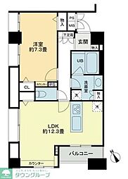 クロスレジデンス蒲田 1LDKの間取図画像