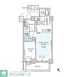 パークアクシスプレミア表参道 1LDKの間取図画像