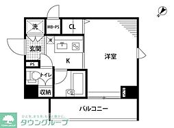 ルーブル目黒 1Kの間取図画像
