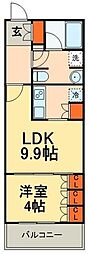 コクヨーレ日本橋 1LDKの間取図画像