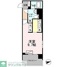 カスタリア大森3 ワンルームの間取図画像