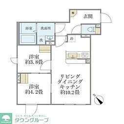 EXAM AKASAKA 2LDKの間取図画像