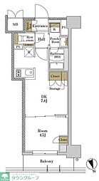 RJRプレシア大森北 1DKの間取図画像