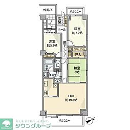 大井仙台坂パークハウス 3LDKの間取図画像