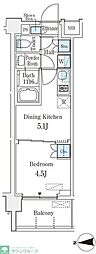 ベルファース品川大井町 1DKの間取図画像