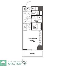ブライズ白金台 1Kの間取図画像