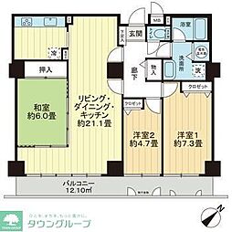 スカイシティ南砂 3LDKの間取図画像