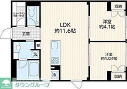 フレア若松河田 2LDKの間取図画像