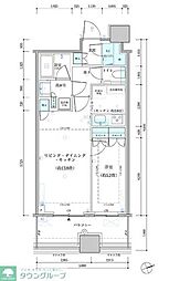 パークタワー勝どきサウス 1LDKの間取図画像