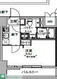 S-RESIDENCE八丁堀una 1Kの間取図画像