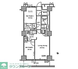 パークアクシス豊洲 2LDKの間取図画像
