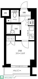 ルーブル白金高輪 1Kの間取図画像