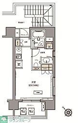 ガーデニア赤坂 ワンルームの間取図画像