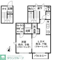 メゾン・ドゥ・ベージュ・エ・グリーズ 1LDKの間取図画像