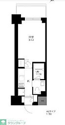 プライマル勝どき 1Kの間取図画像