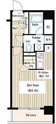 シティカレント大手町 ワンルームの間取図画像