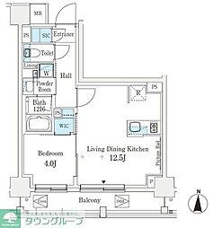 J.GRANCourt品川西大井EAST 1LDKの間取図画像