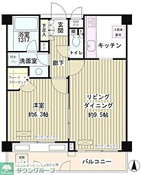 パークブルーム三葉 1LDKの間取図画像