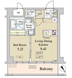 アンソレイユ代々木 1LDKの間取図画像