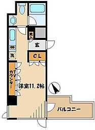 Aden五反田 ワンルームの間取図画像