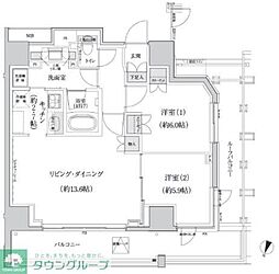 パークハビオ渋谷本町レジデンス 2LDKの間取図画像
