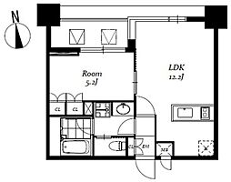 レジディア日本橋馬喰町3 1LDKの間取図画像