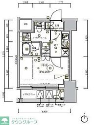 RELUXIA品川西大井 1Kの間取図画像