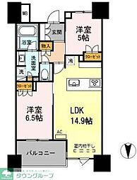 プレミスト北品川 2LDKの間取図画像