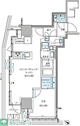 パークアクシス五反田スカイタワー 1LDKの間取図画像