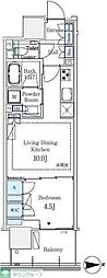 グランシテイタワー月島 1LDKの間取図画像